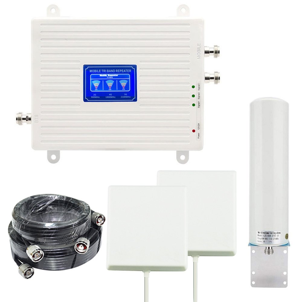 Tri band signal booster repeater 900 1800 2100 mhz mobile network booster gsm 3g 4g 5g GSM signal booster